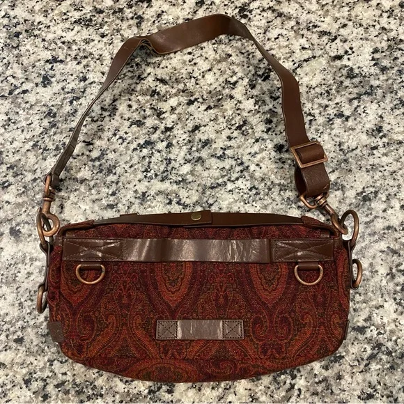 Vintage Cynthia Rowley Tapestry Purse Leather - Picture 2 of 8